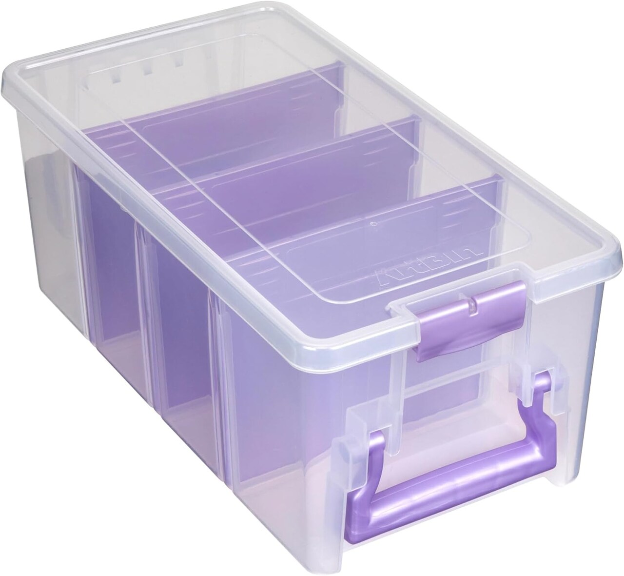 Portable Craft Organizer with 3 Dividers for Storage Case for Art & Craft Supplies(Purple)
